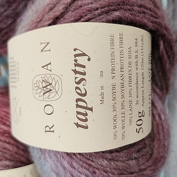 Rowan Tapestry 524 Yds Mauve Purple Self-Stripping Gradient Wool Blend Yarn NWT - Picture 3 of 4